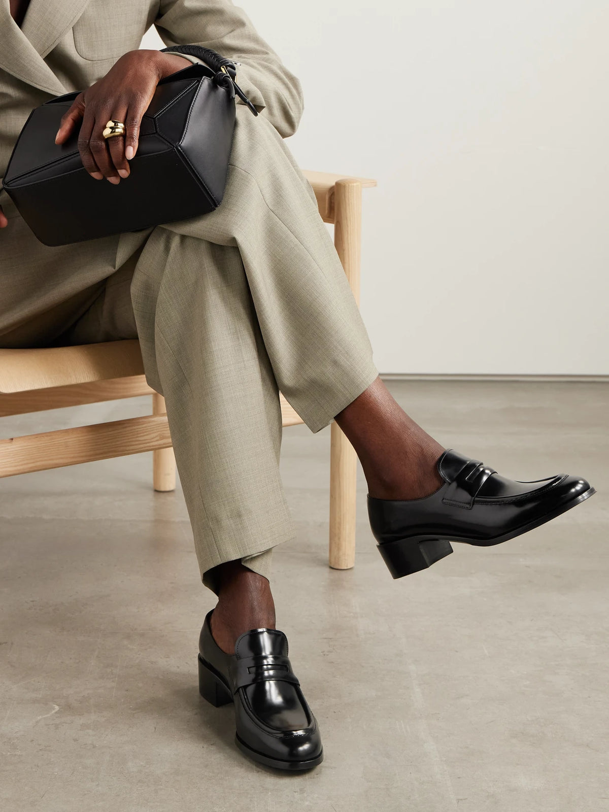 Prudence Glossed-leather Loafers