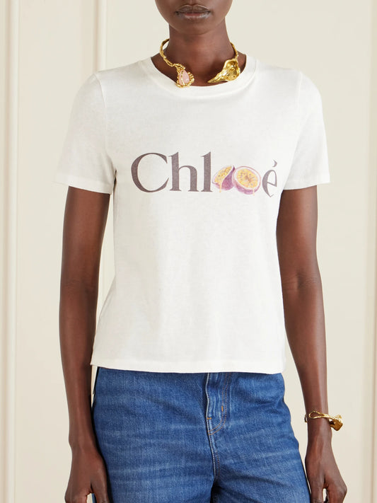 Printed Organic Cotton-jersey T-shirt