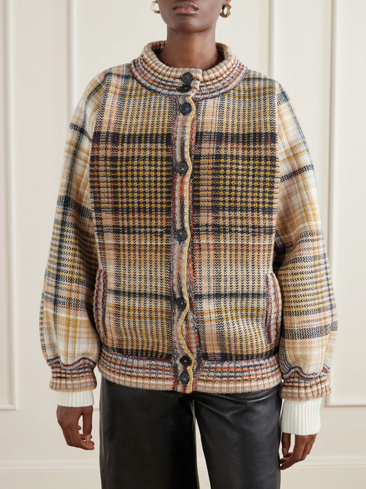 Missoni Padded Checked Wool Bomber Jacket