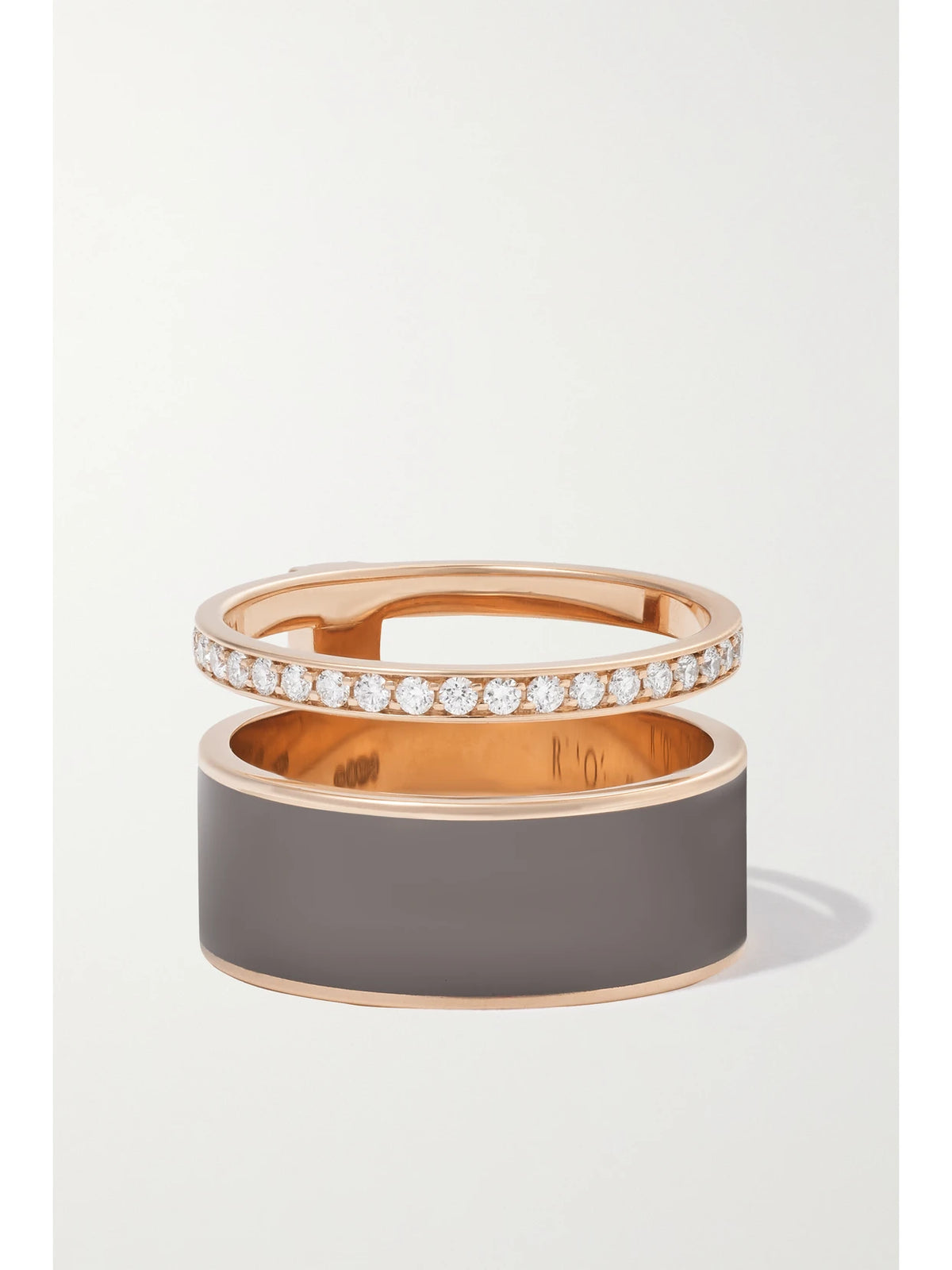 Berbere 18-karat Rose Gold, Lacquer And Diamond Ring