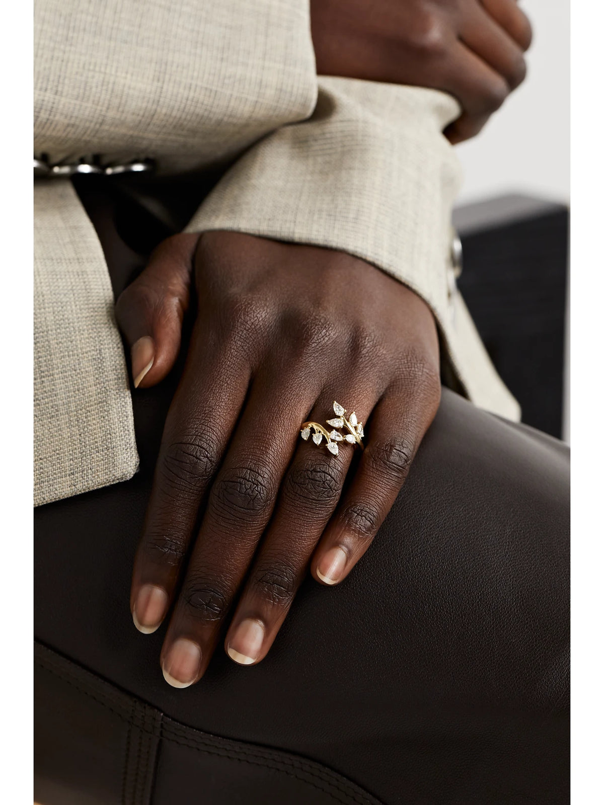 Image of Rings. Product name - Ivy 18-karat Gold Diamond Ring in Multi colour by brand - Anita Ko