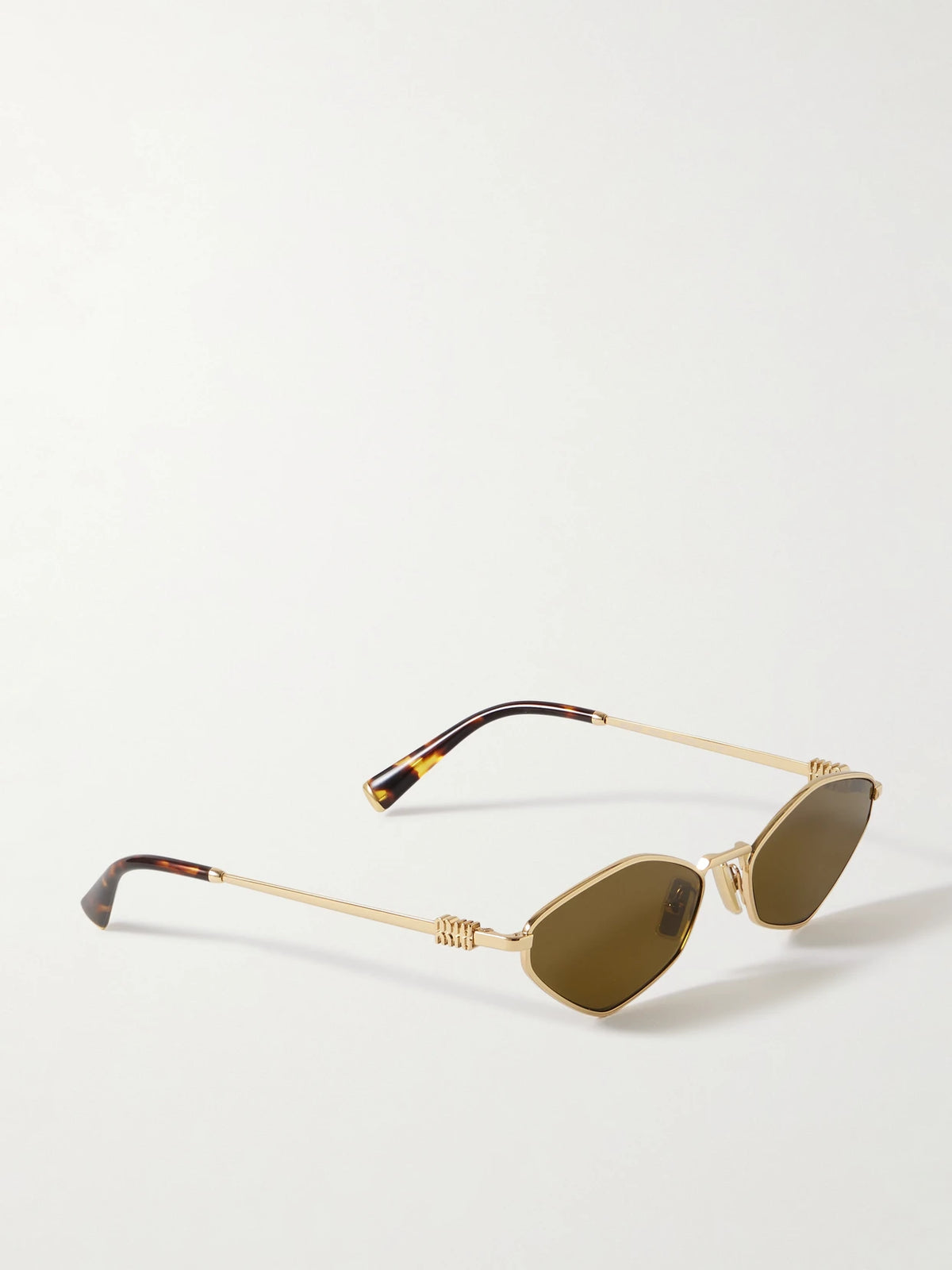 Hexagon-frame Gold-tone Sunglasses