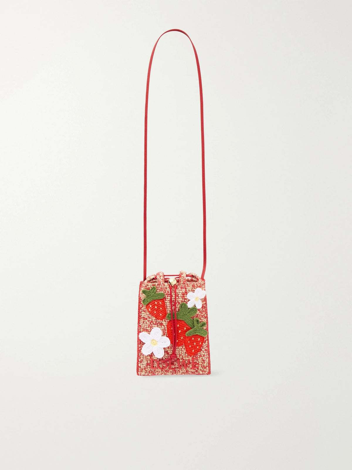 + Paula's Ibiza Leather-trimmed Embroidered Woven Raffia Bucket Bag