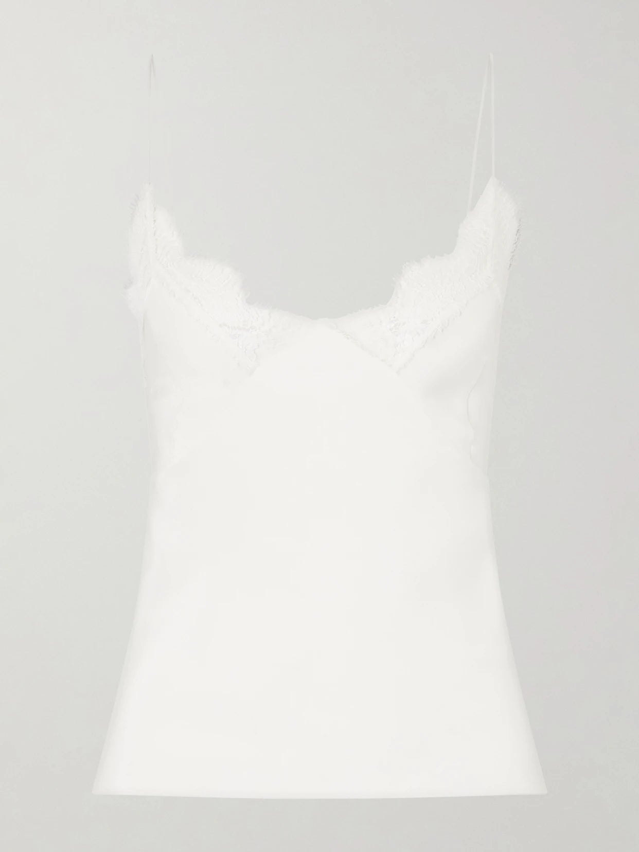 Capucines Scalloped Lace-trimmed Silk Crepe De Chine Camisole