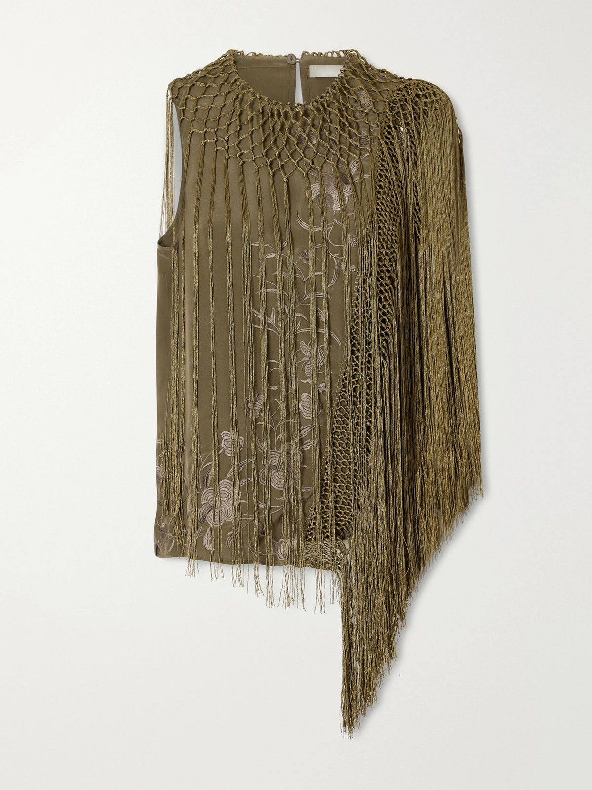 Ulla Johnson Willa Fringed Embroidered Silk-crepe De Chine Blouse