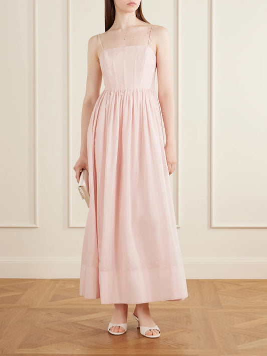 Image of Dresses. Product name - Rosie Silk And Cotton-blend Maxi Dress in Pink colour by brand - Aje