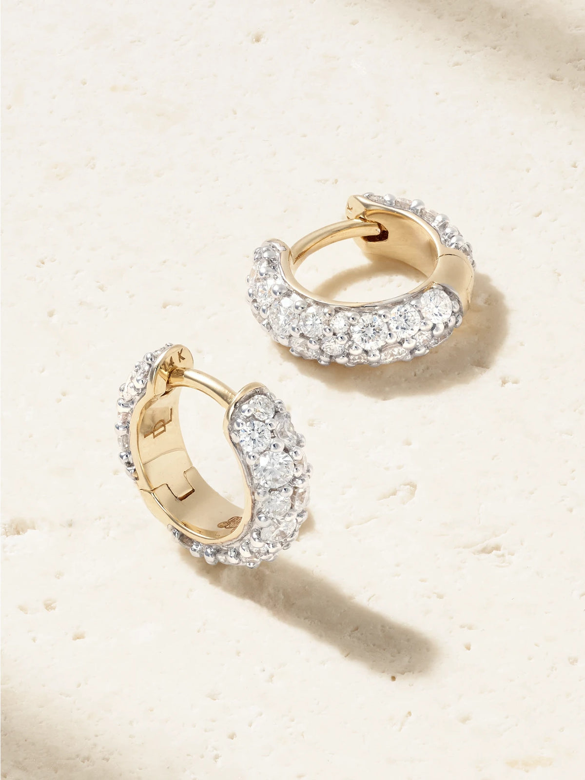 Chubby 14-karat Gold Diamond Hoop Earrings