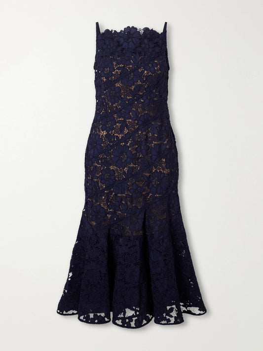 Self-Portrait Scalloped Lace Midi Dress