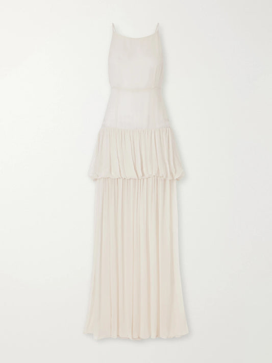 LIBEROWE Nina Tiered Silk-chiffon Maxi Dress