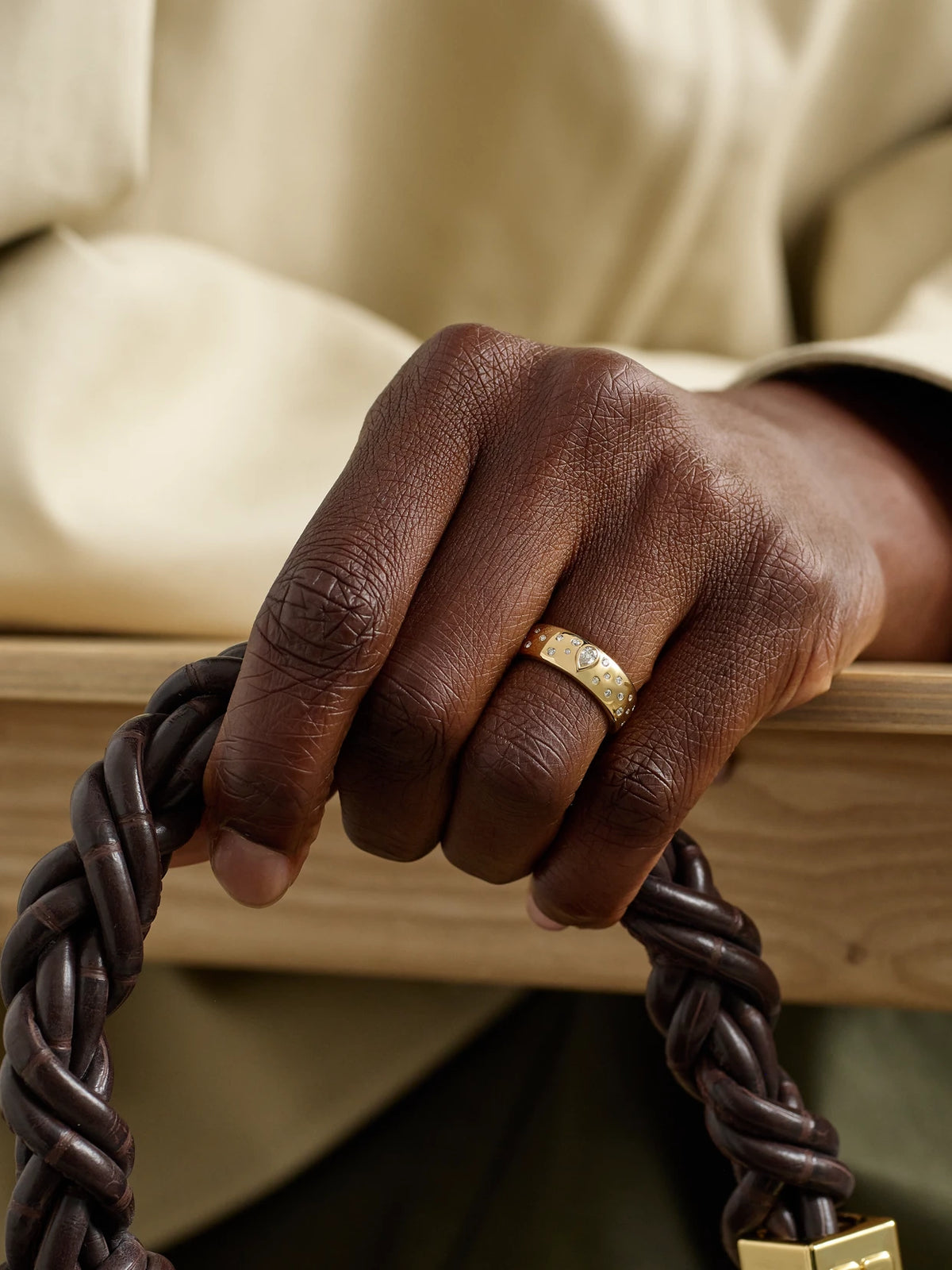 Image of Rings. Product name - Cigar Constellation 14-karat Gold And Diamond Ring in Multi colour by brand - Roxanne First