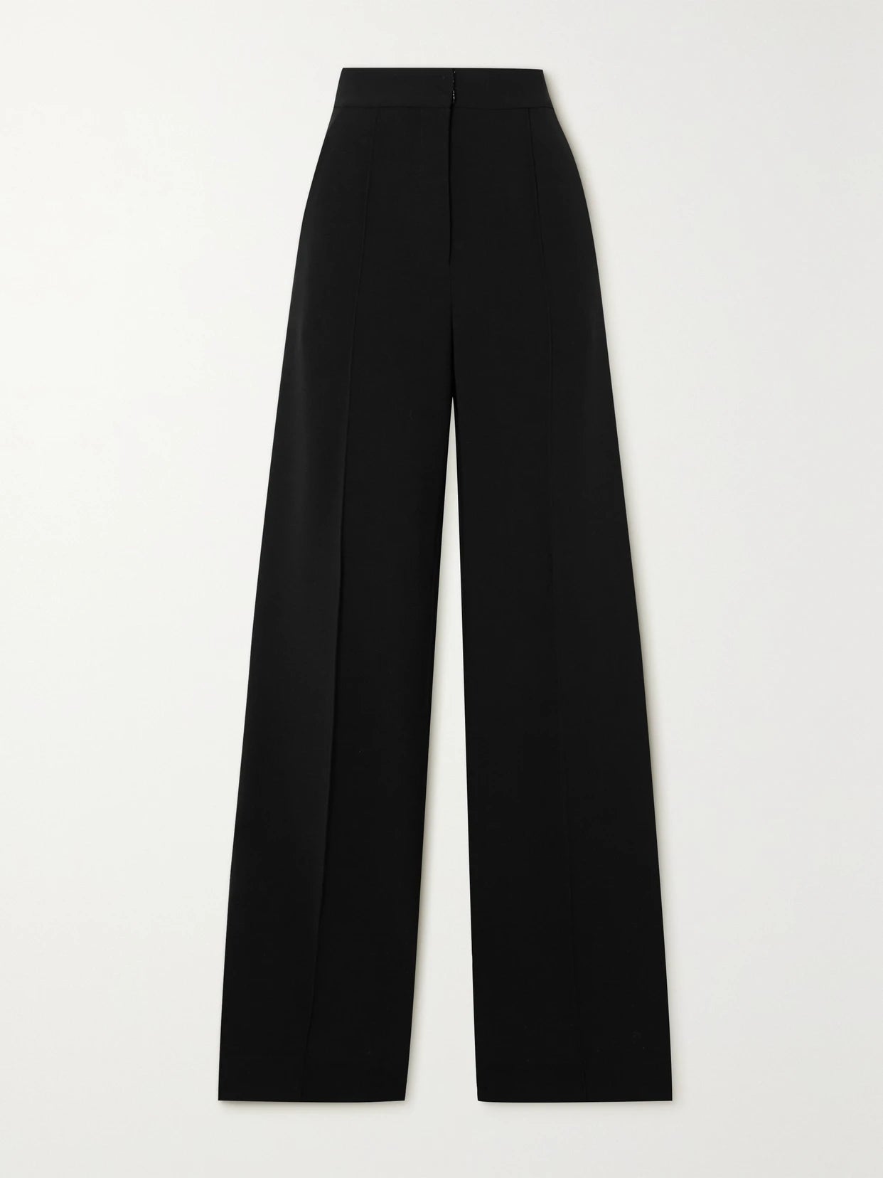 Image of a model wearing Pants. Product name - + Net Sustain Stretch-merino Wool Wide-leg Pants in Black colour by brand - Another Tomorrow