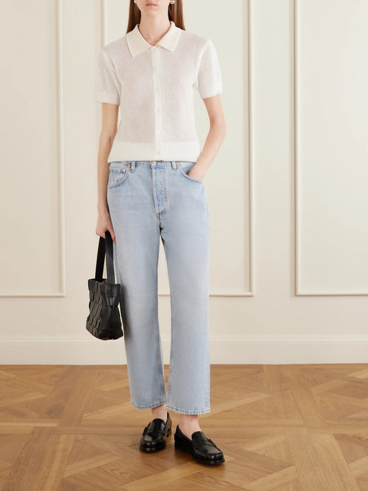 Image of Jeans. Product name - Winslow Mid-rise Boyfriend Jeans in Light denim colour by brand - Citizens of Humanity