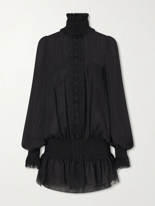 Drama Of Exile Silk-crepon Mini Dress