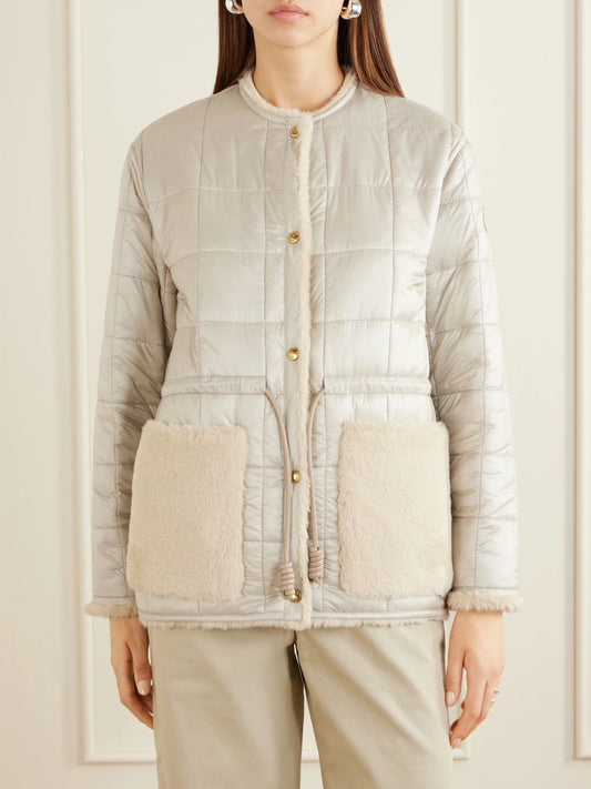 Tipule Plush And Leather-trimmed Shell Jacket