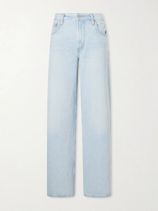 Image of Jeans. Product name - Lindz Mid-rise Straight-leg Jeans in Light denim colour by brand - Citizens of Humanity
