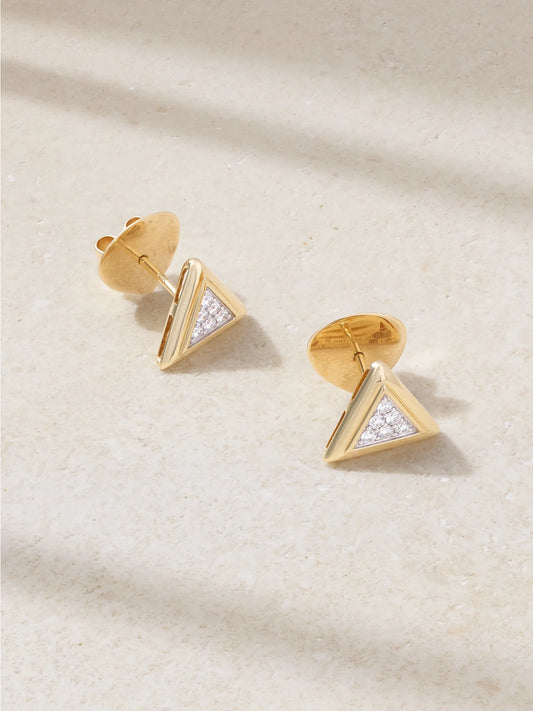 Triangolini 18-karat Yellow And White Gold Diamond Earrings