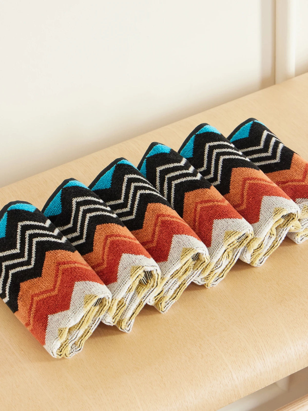Image of Towels. Product name - Giacomo Set Of Five Cotton-terry Towels in Multi colour by brand - MISSONI HOME