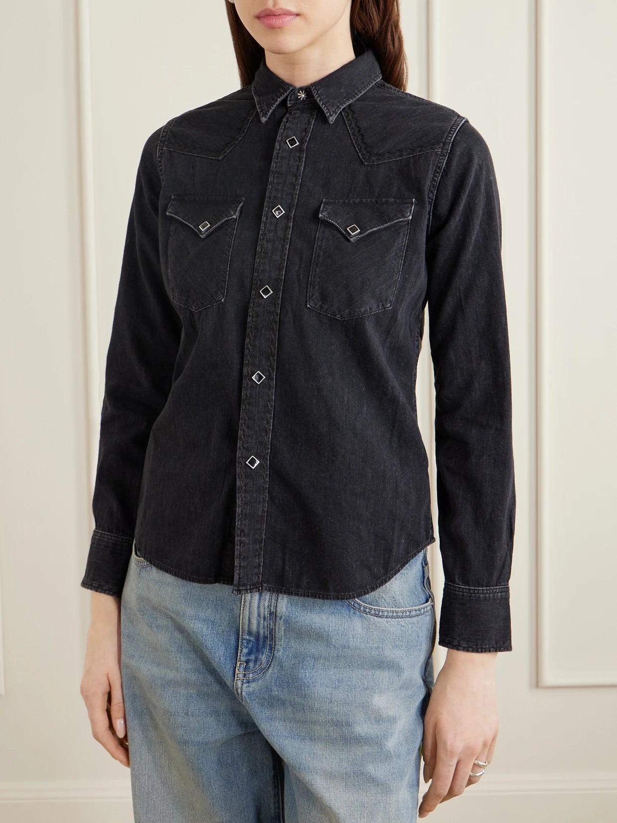 Wrangler Embroidered Cotton Chambray Shirt