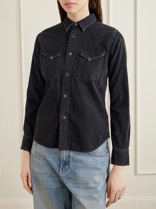 Wrangler Embroidered Cotton Chambray Shirt