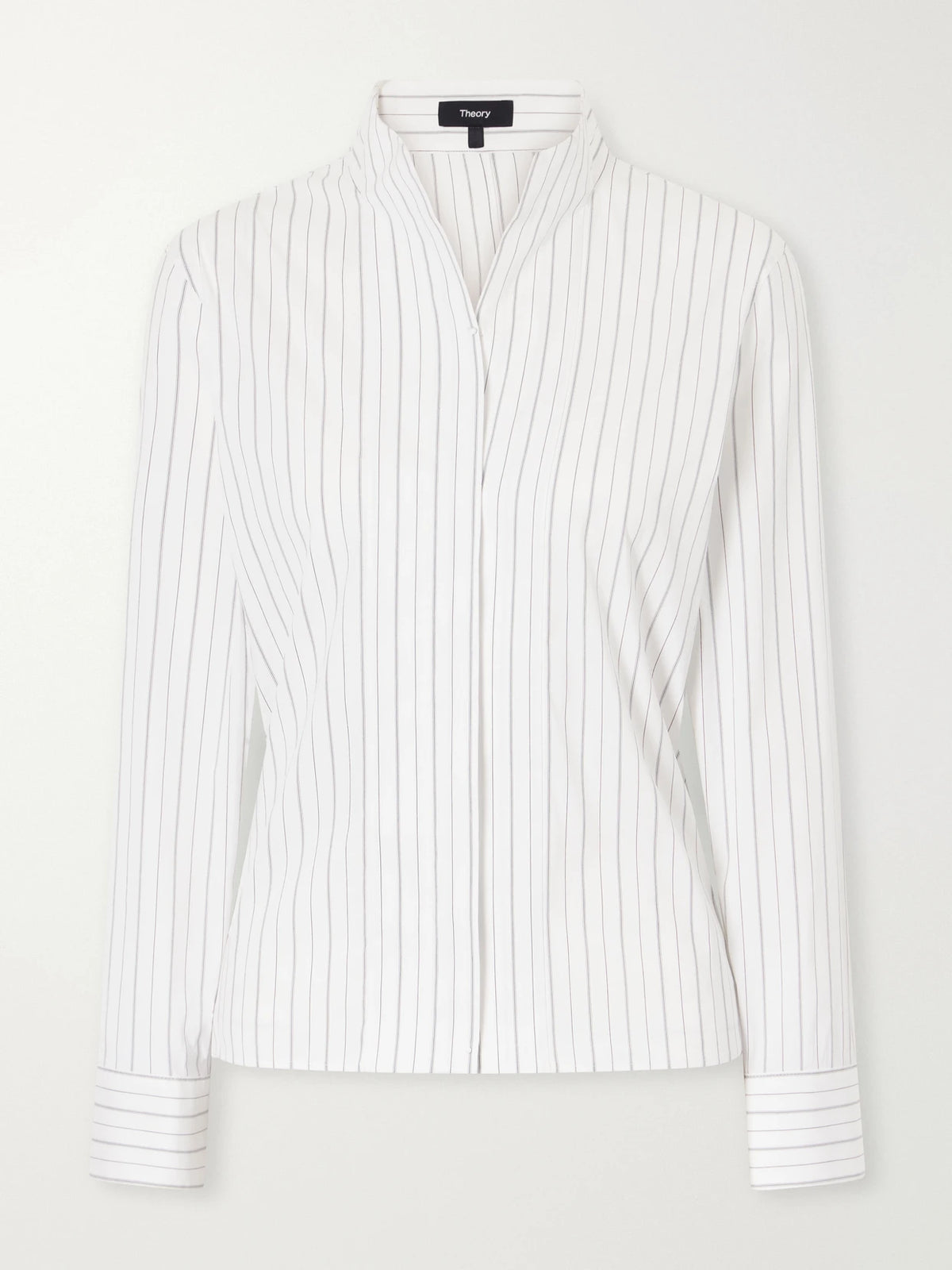 Theory Striped Cotton-blend Poplin Shirt