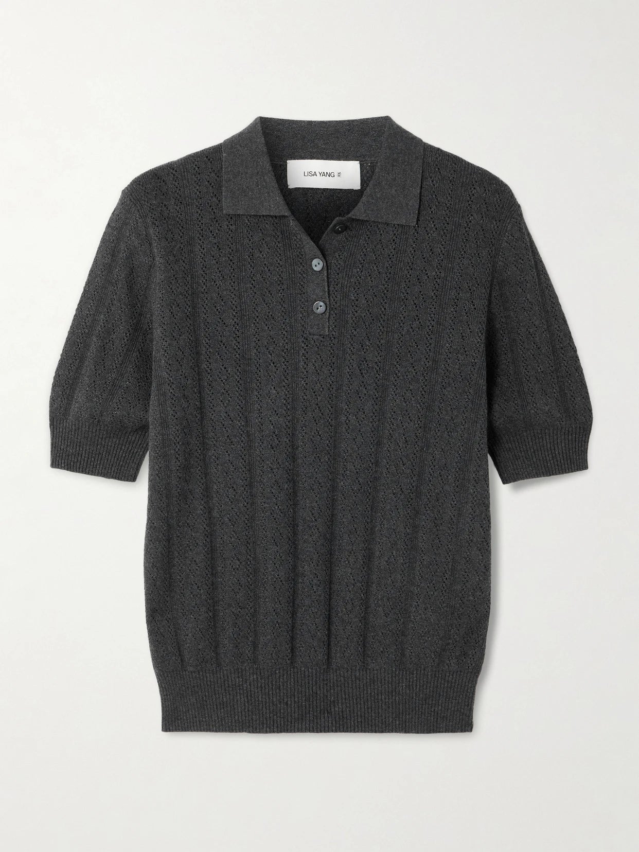 Cristine Pointelle-knit Cotton And Cashmere-blend Polo Shirt