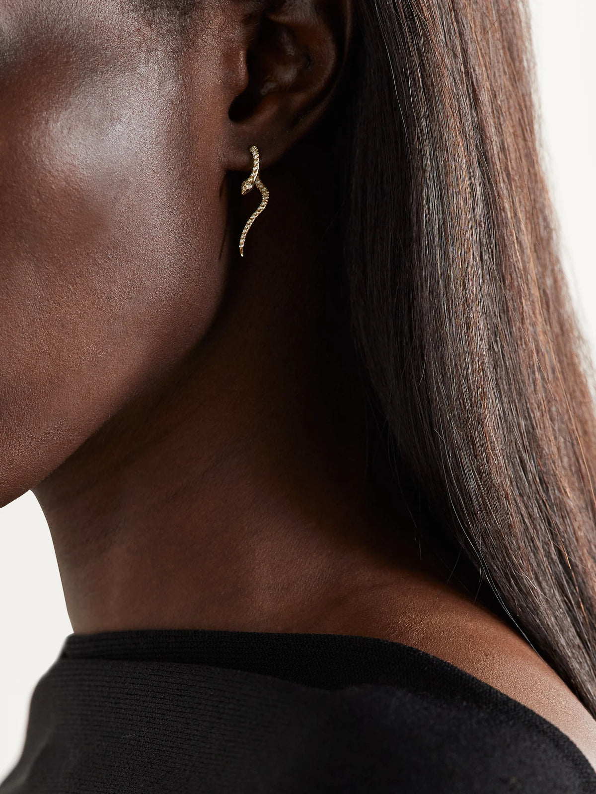 Image of Earrings. Product name - Boa 18-karat Gold Diamond Earrings in Multi colour by brand - Ileana Makri