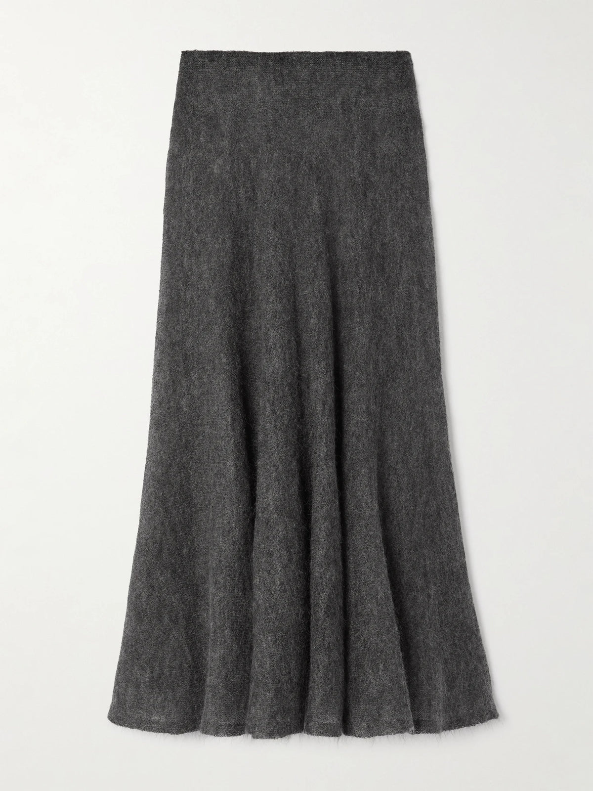 Pleated Mohair-blend Midi Skirt
