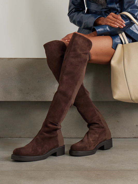 Stuart Weitzman 5050 Celia Suede And Stretch Over-the-knee Boots