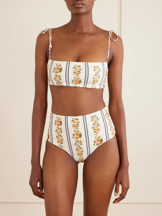 Magenta Valle Printed Stretch Recycled Bikini Briefs