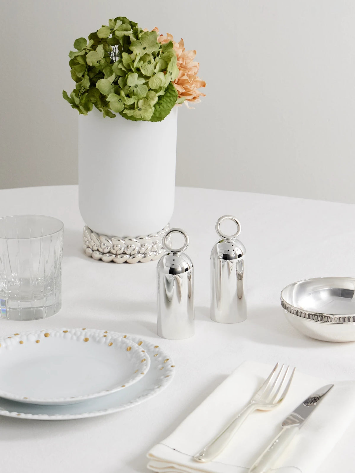 Image of Tableware. Product name - Vertigo Silver-plated Salt And Pepper Shakers in Multi colour by brand - Christofle