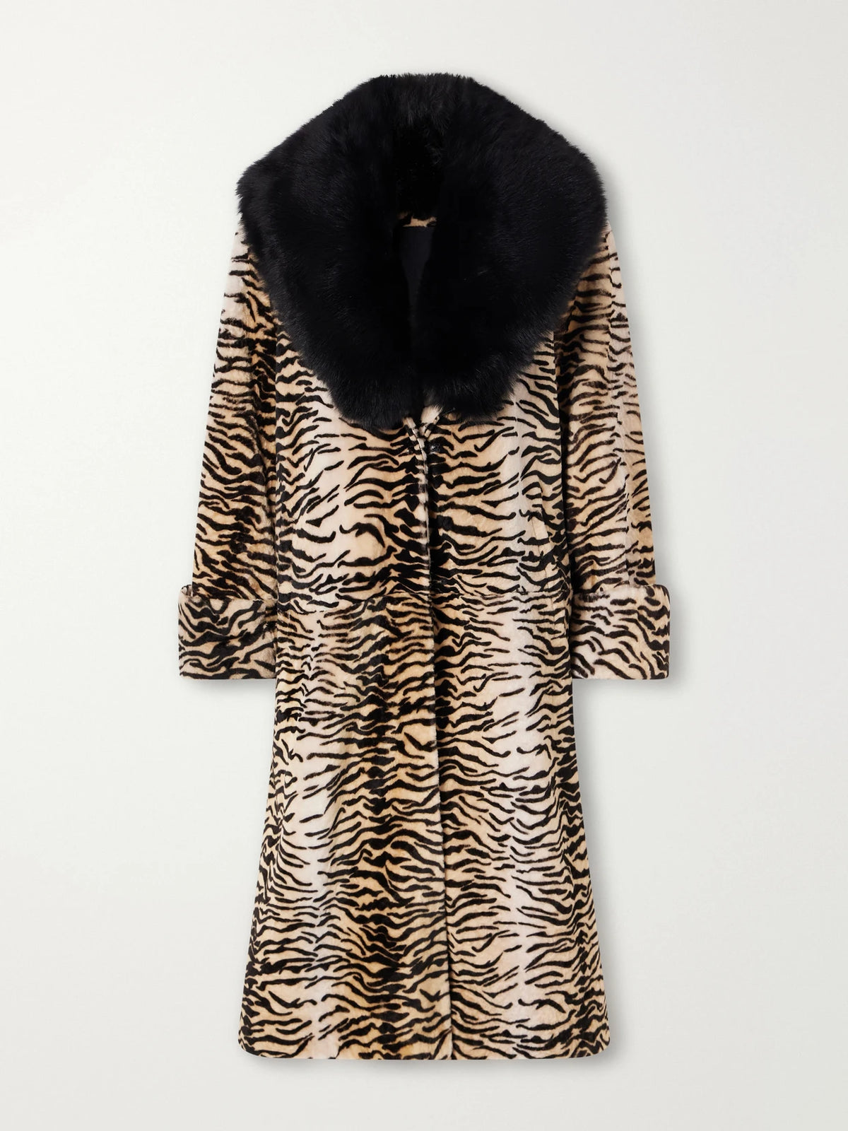 Nour Hammour Nina Tiger-print Shearling Coat