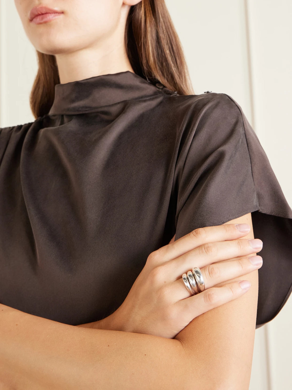 Image of Rings. Product name - Set Of Three Sterling Silver Rings in Multi colour by brand - Sophie Buhai