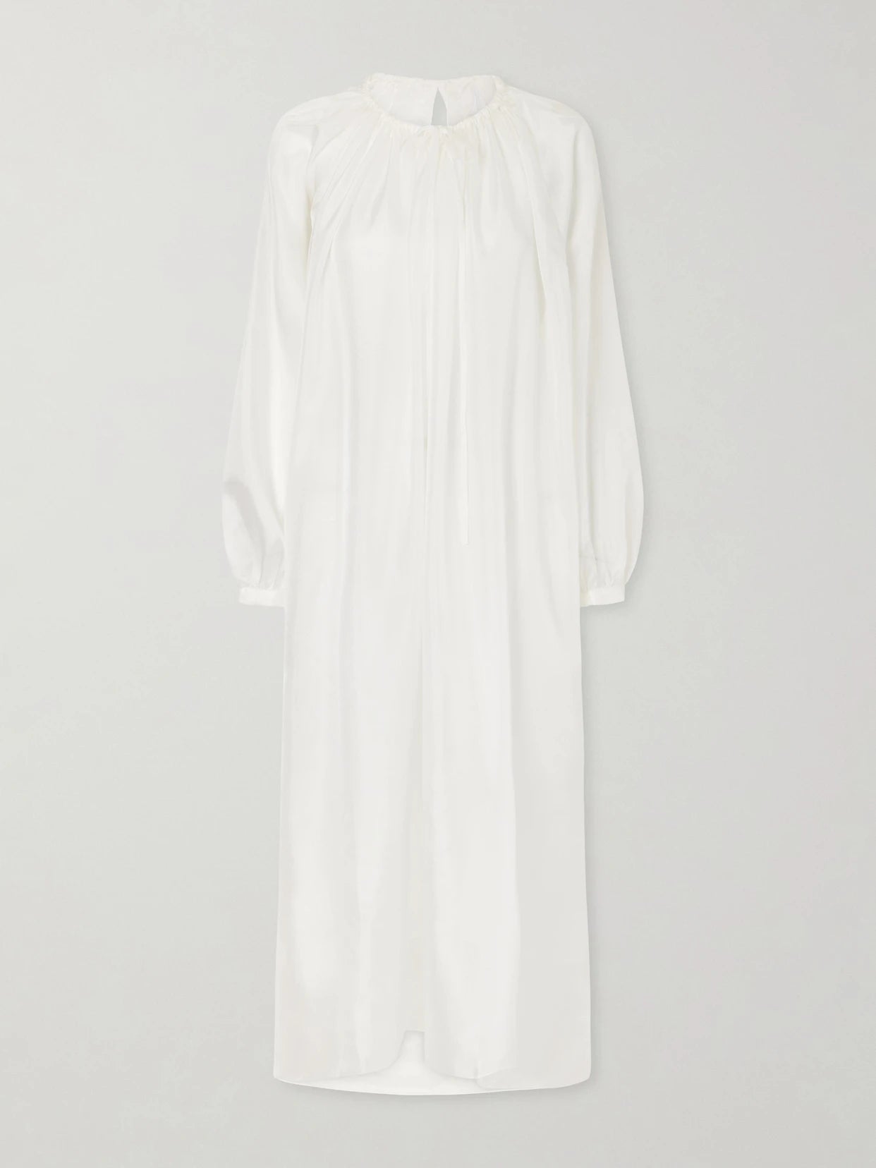 Robe La Perle Gathered Silk-organza Maxi Dress