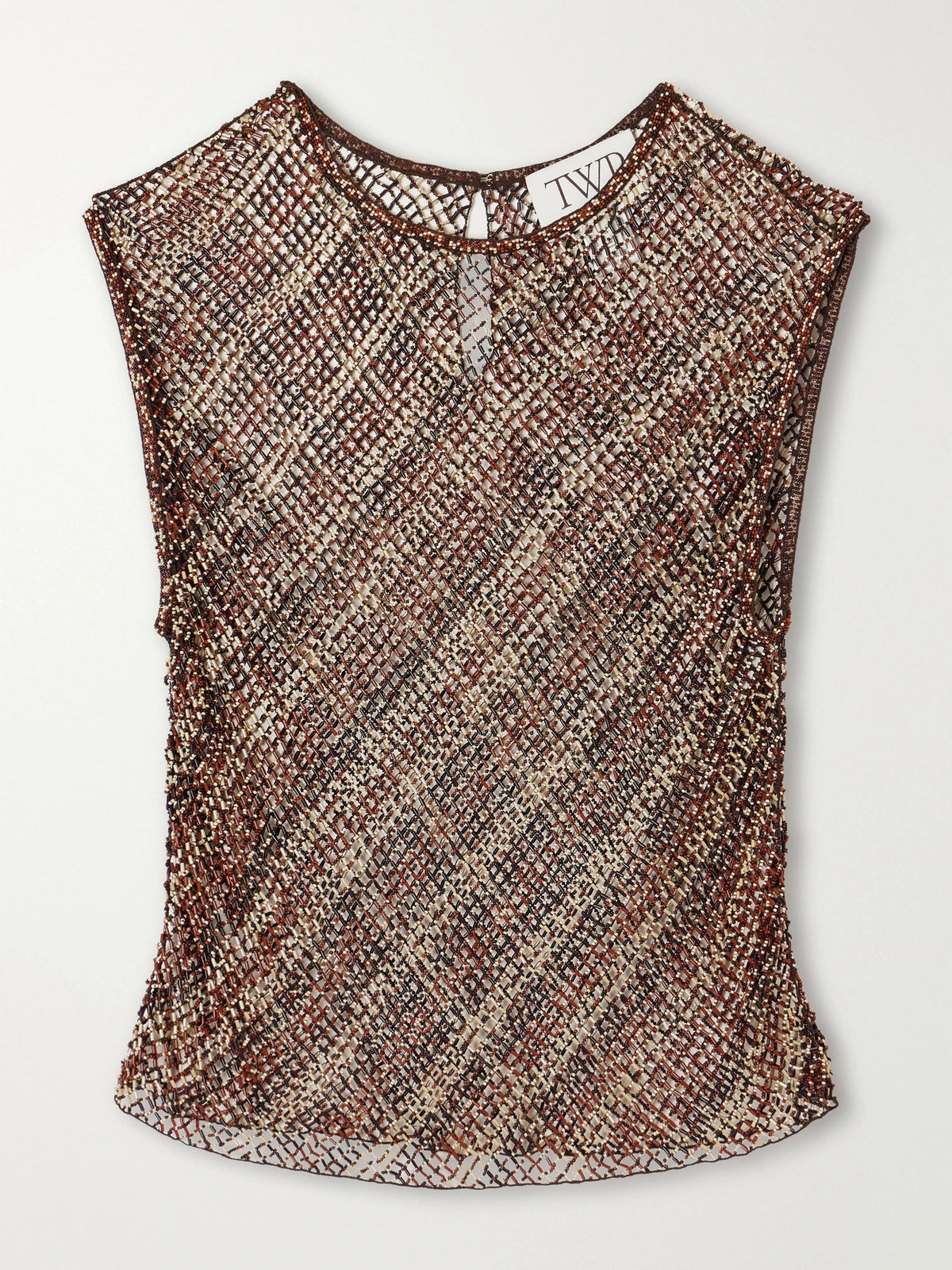 TWP Beaded Open-knit Tank