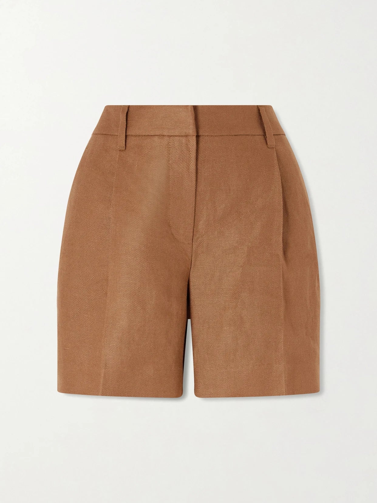 Pleated Linen-twill Shorts