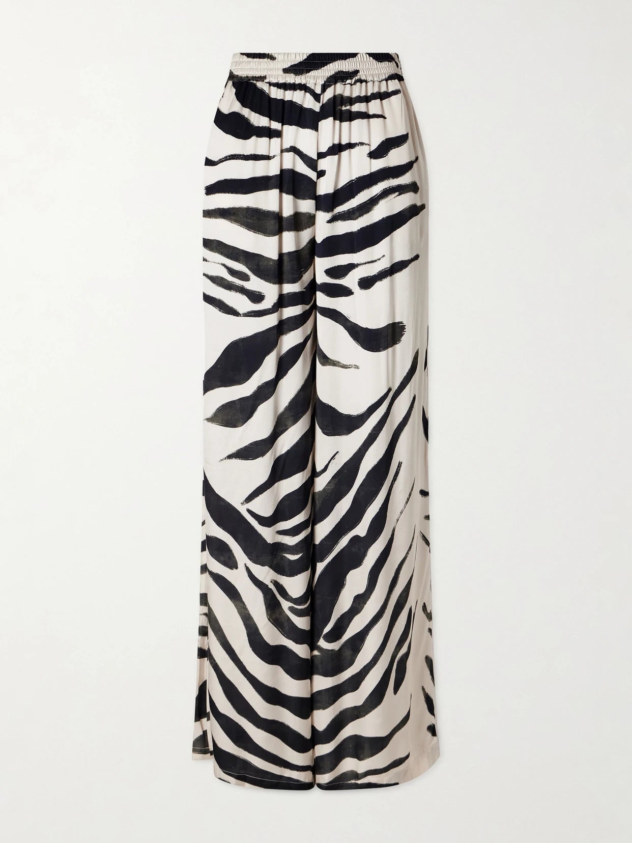Tamu Mia Printed Satin Wide-leg Pants