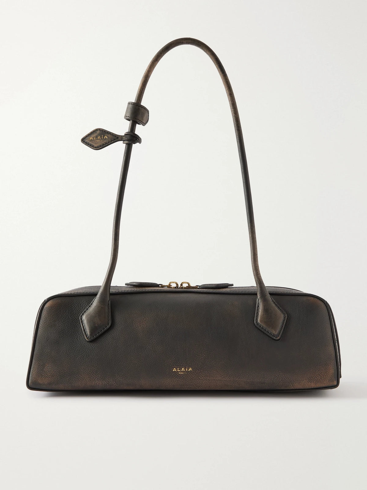 Le Teckel Medium Textured-leather Shoulder Bag