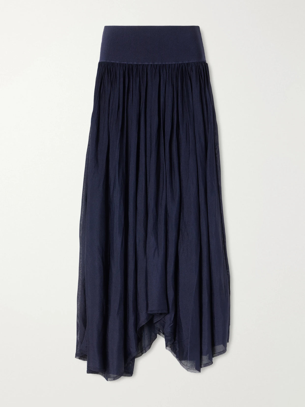 Maria McManus Asymmetrical Plissé Midi Skirt