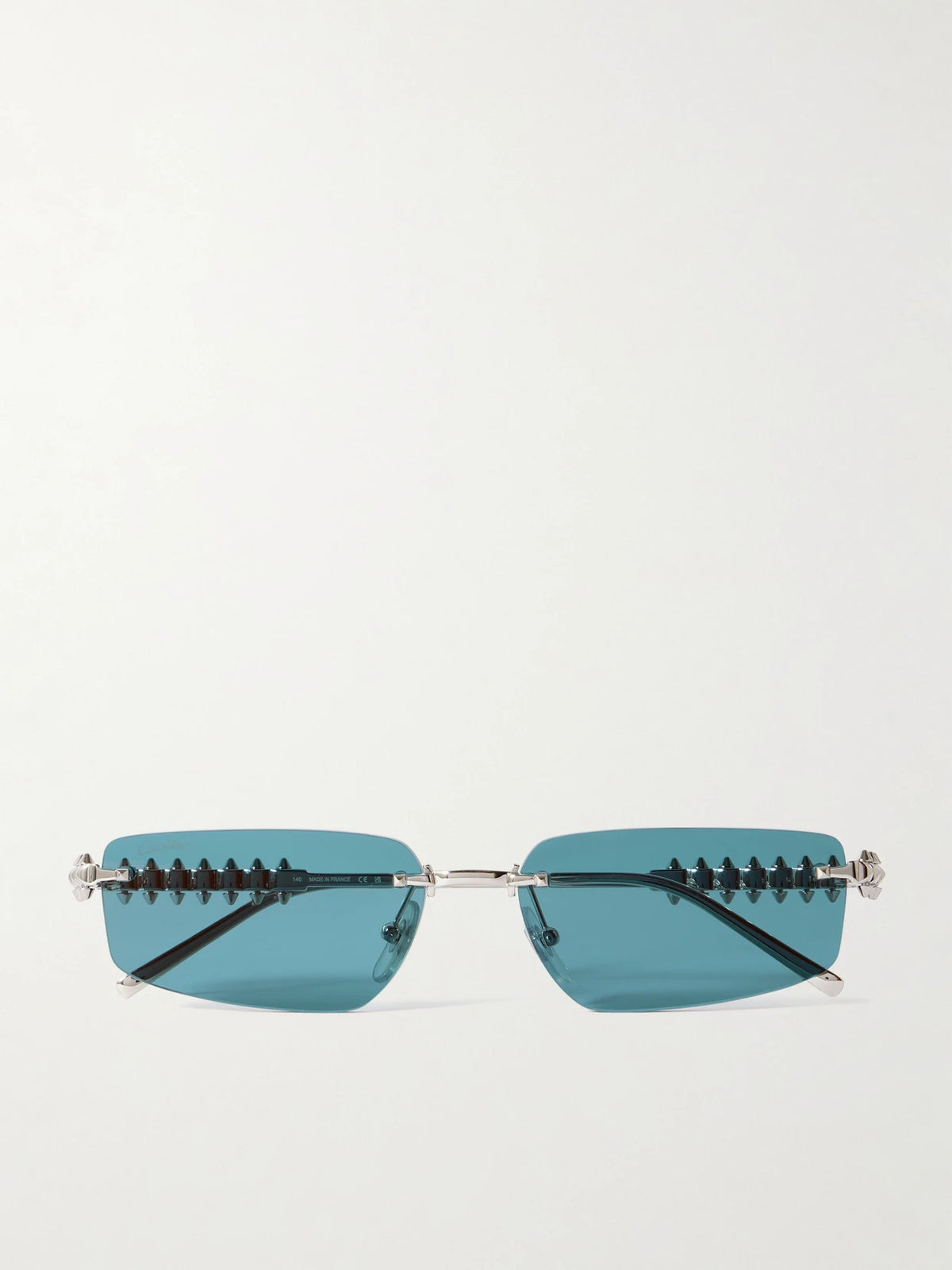 Eyewear Clash De Cartier Rimless Rectangle-frame Silver-tone Sunglasses