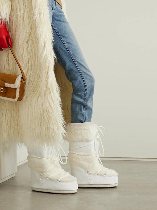 Moon Boot Icon Plush And Leather-like Snow Boots