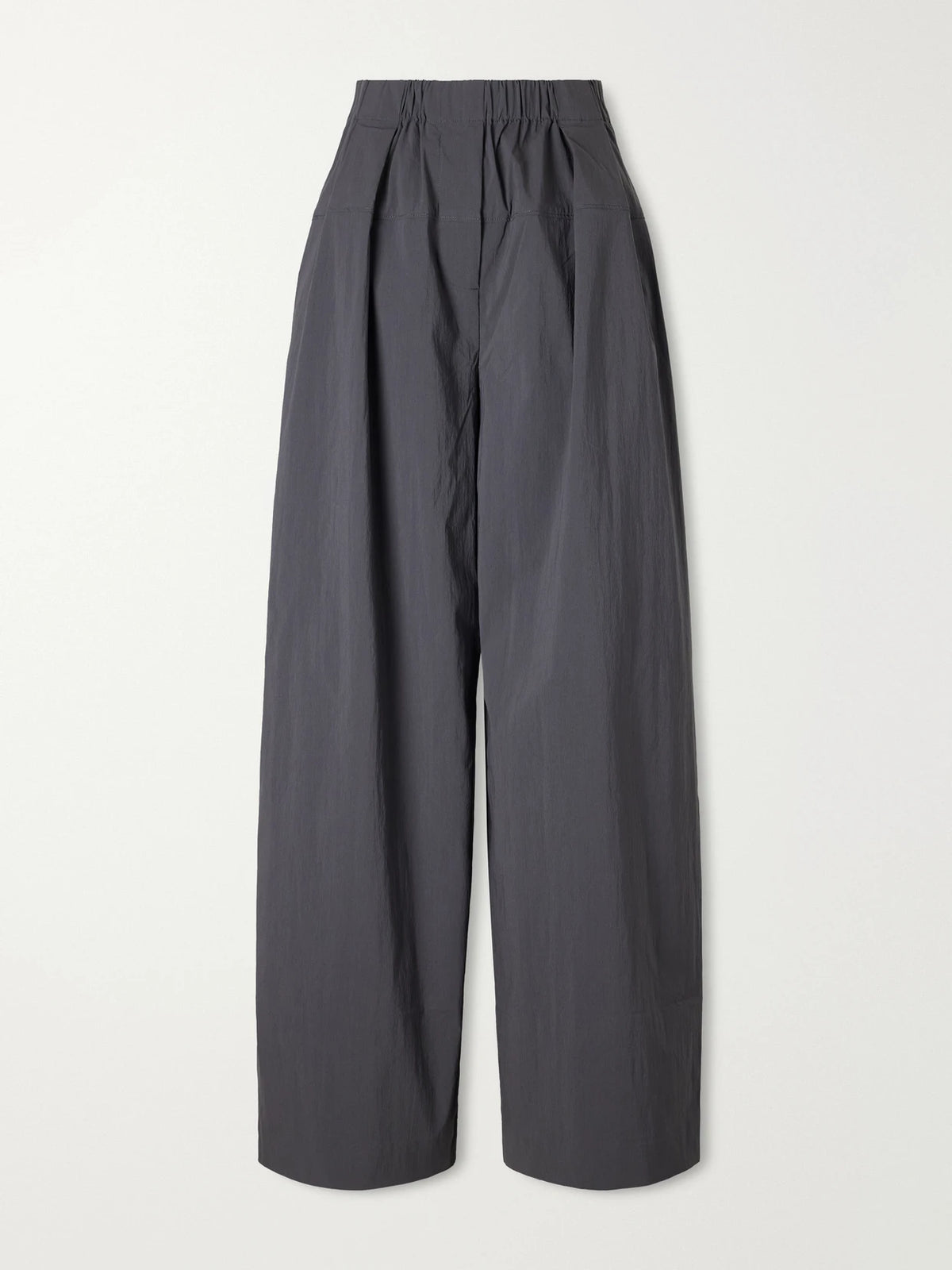 ST. AGNI Pleated Cotton-blend Shell Wide-leg Pants