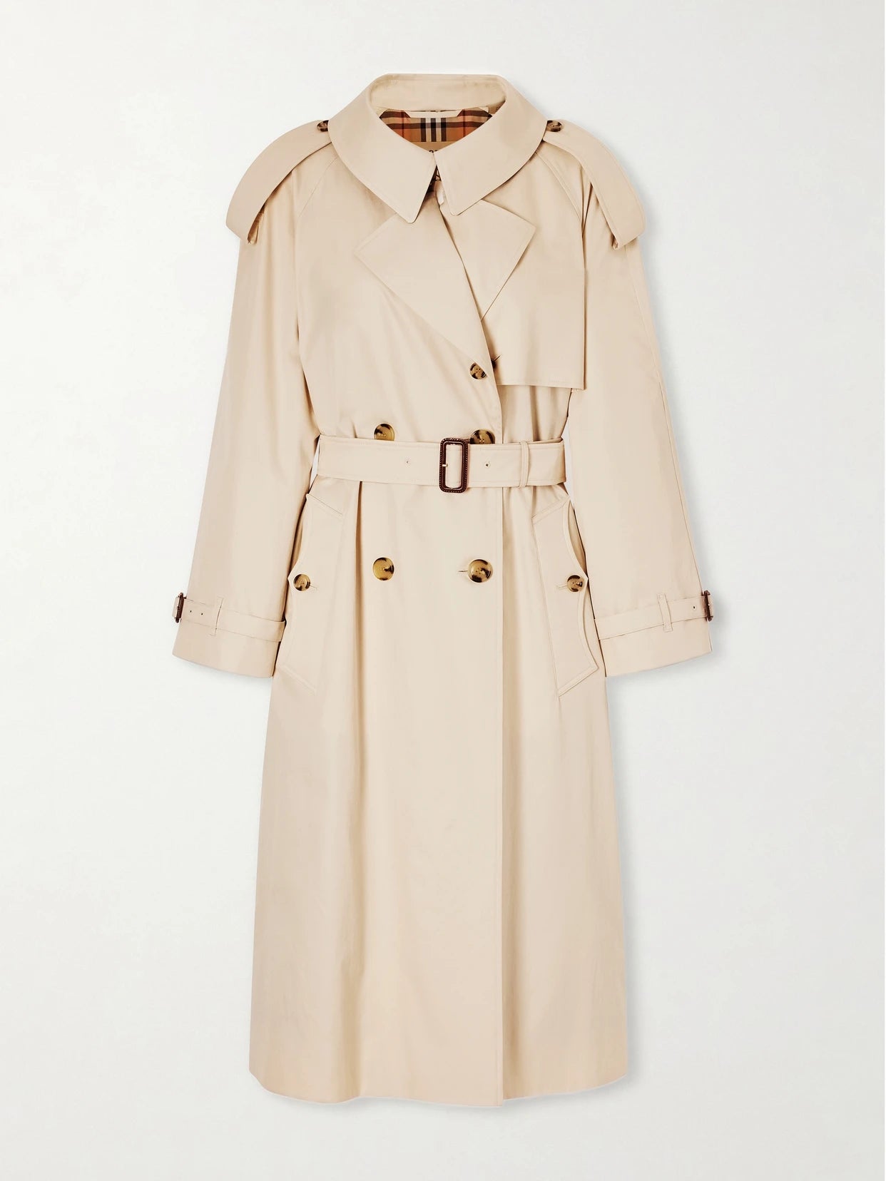 Image of Coats & Jackets. Product name - Fitzrovia Belted Cotton-gabardine Trench Coat in Beige colour by brand - Burberry