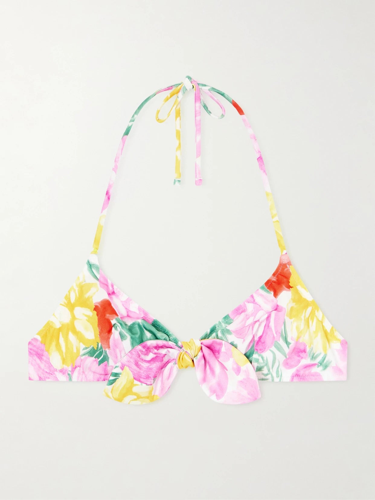 Floral-print Halterneck Bikini Top