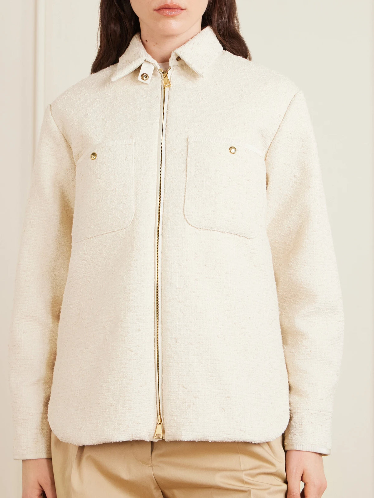 Appliquéd Quilted Shell And Tweed Down Jacket