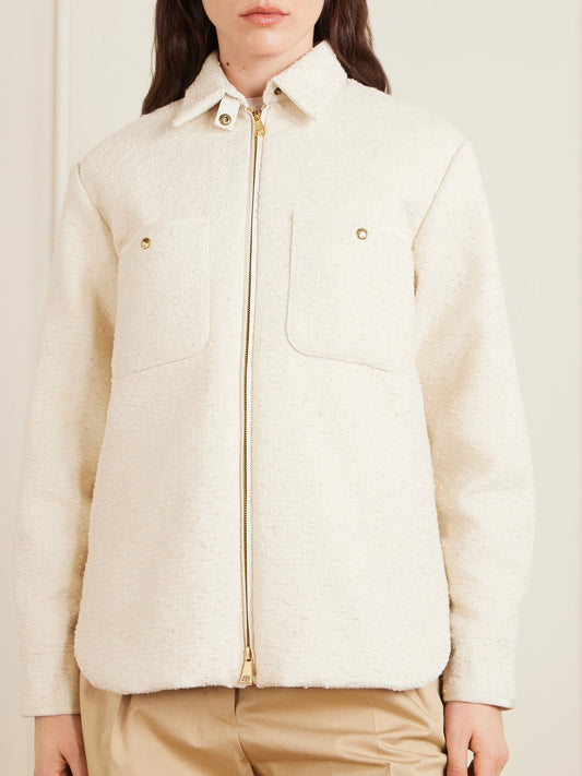 Appliquéd Quilted Shell And Tweed Down Jacket