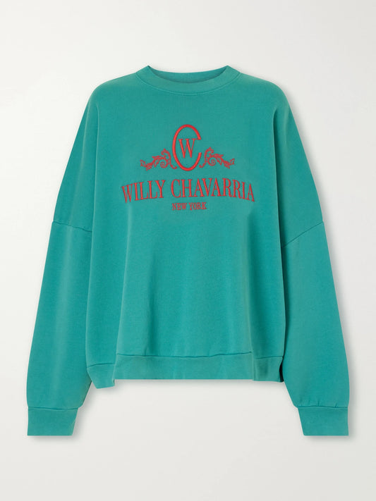 Willy Chavarria Chavantino Logo-embroidered Cotton-jersey Sweatshirt