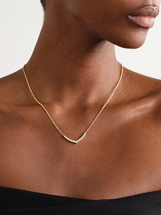 Image of Necklaces. Product name - 18-karat Gold Diamond Necklace in Multi colour by brand - Anita Ko