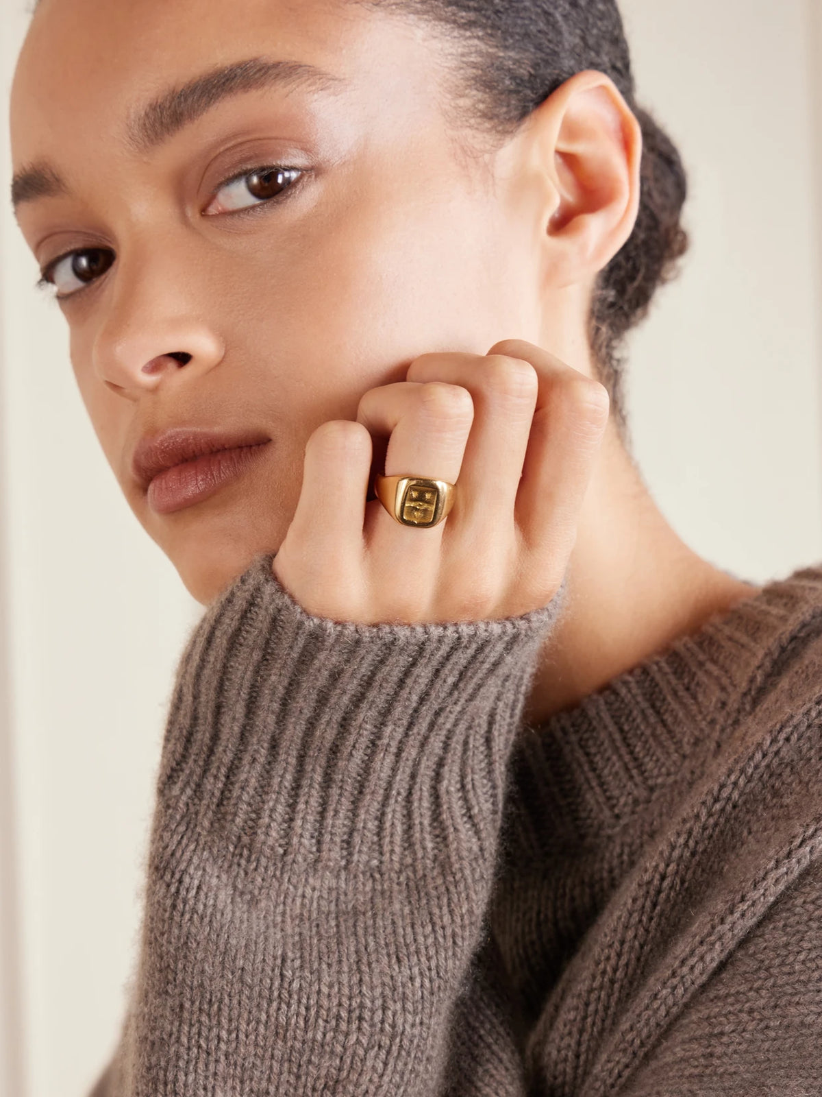 Image of Rings. Product name - Vintage 1900s Gold Signet Ring in Multi colour by brand - Stephanie Windsor