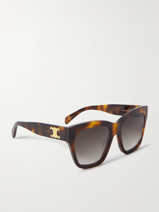 Triomphe Square-frame Tortoiseshell Acetate Sunglasses