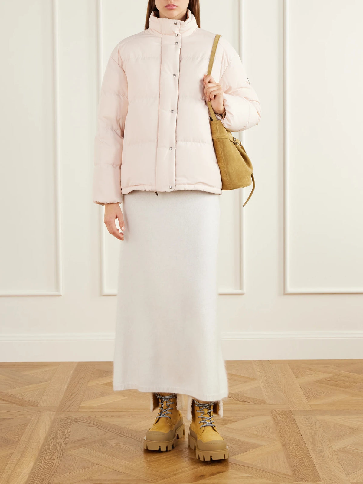 Image of Coats & Jackets. Product name - Verone Quilted Shell Down Jacket in Pink, Black colour by brand - Moncler